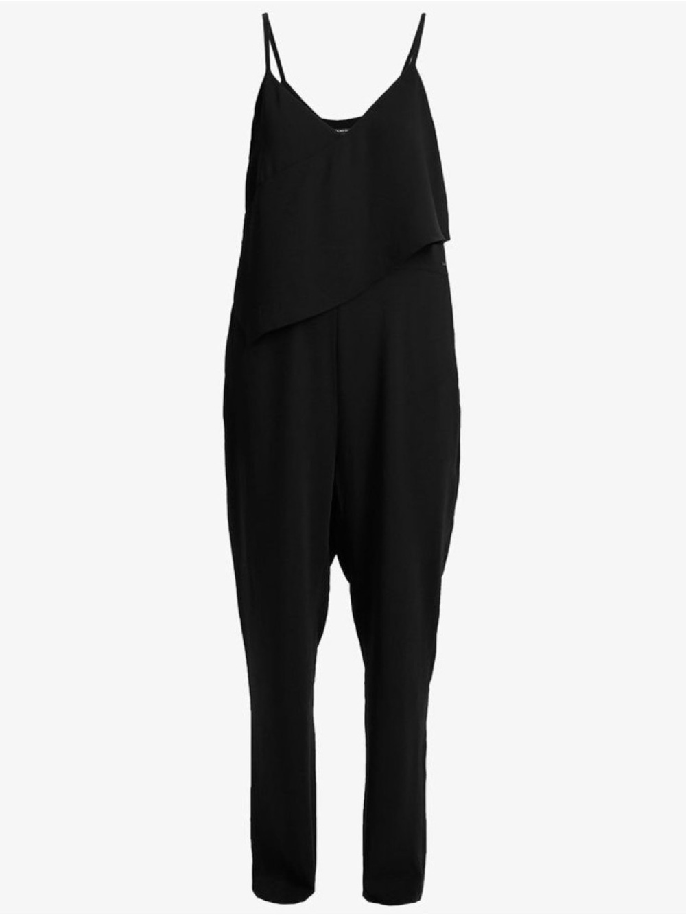 A|X Black Armani Exchange Asymmetrical Pantsuit w/ Pockets